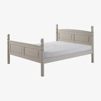 The Range Corona Grey Wax Double High End Bed Frame - Distressed Grey Wax