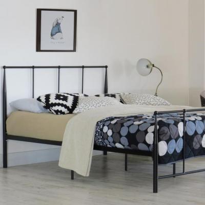 The Range Metal Bed Frame In Silver or Black - Black / Double