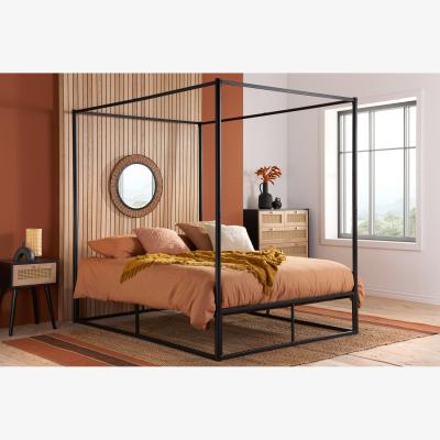 The Range Farringdon Double Metal 4 Poster Bed - Black