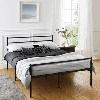 The Range Double Modern Metal Bed Frame - Black
