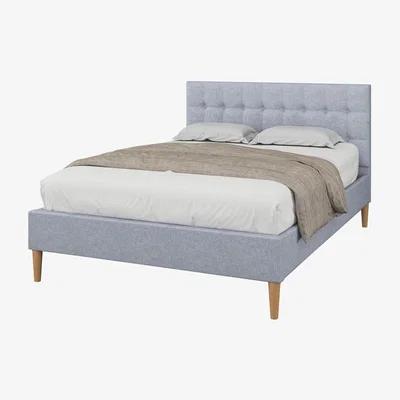 The Range Torton LED Grey Fabric Bed Frame - Grey / Double