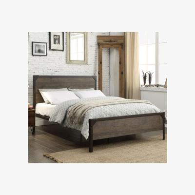 The Range Marlow Industrial Style Metal  Wood Fusion Bed Frame - Brown / Double