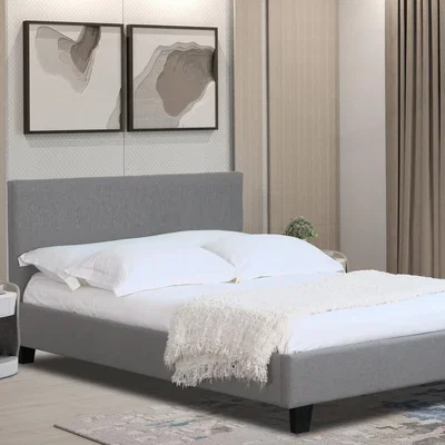The Range Fabric Modern Bed Frame Light Grey Dark Grey - Light Grey / Small Double