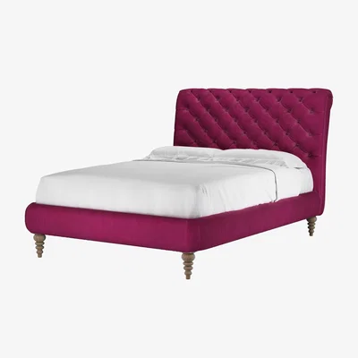Sofa.com Knightsbridge without Footboard Double Bed in Persian Rose Smart Velvet