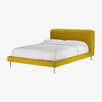 Sofa.com Lucy Double Bed in Canary Cotton Matt Velvet - sofa.com