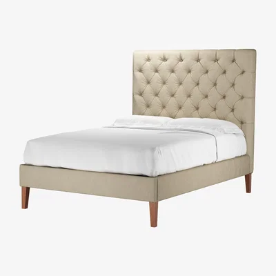 Sofa.com Rosalie 150cm Double Bed in White Sands Soft Chenille - sofa.com