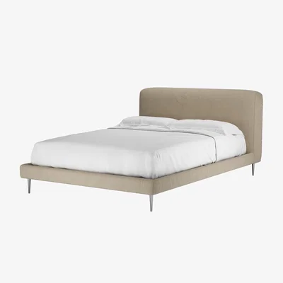 Sofa.com Lucy Double Bed in Pennine Stone Organic Smart Cotton