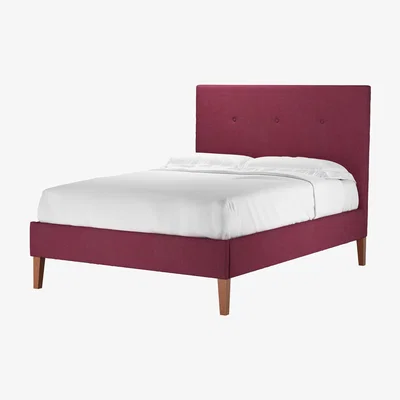 Sofa.com Avery 130cm Double Bed in Boysenberry Brushed Linen Cotton - sofa.com