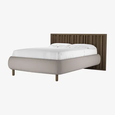Sofa.com Florence Double Bed in Stone Brushed Linen Cotton - sofa.com