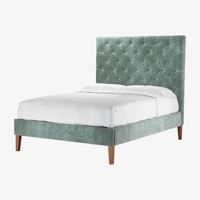 Sofa.com Rosalie 150cm Double Bed in Peppermint Bubble Velvet - sofa.com