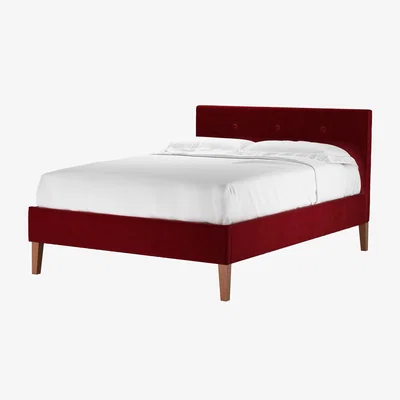 Sofa.com Avery 100cm Double Bed in Claret Cotton Matt Velvet