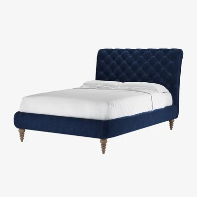 Sofa.com Knightsbridge without Footboard Double Bed in Port Royal Aquaclean Clever Chenille