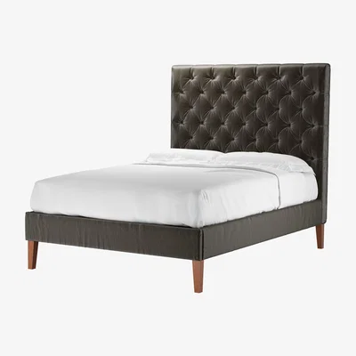 Sofa.com Rosalie 150cm Double Bed in Elephant Cotton Matt Velvet - sofa.com