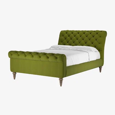 Sofa.com Knightsbridge Double Bed in Vine Leaf Organic Smart Cotton