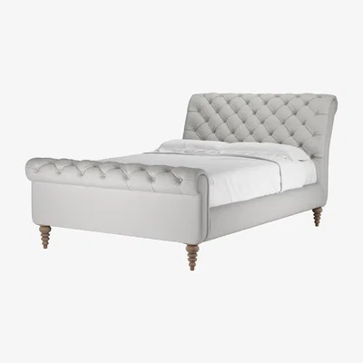 Sofa.com Knightsbridge Double Bed in Alabaster Brushed Linen Cotton - sofa.com