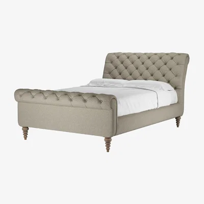 Sofa.com Knightsbridge Double Bed in Salted Caramel Plush Tweed Boucle - sofa.com