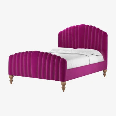Sofa.com Bella Double Bed in Peony Cotton Matt Velvet - sofa.com