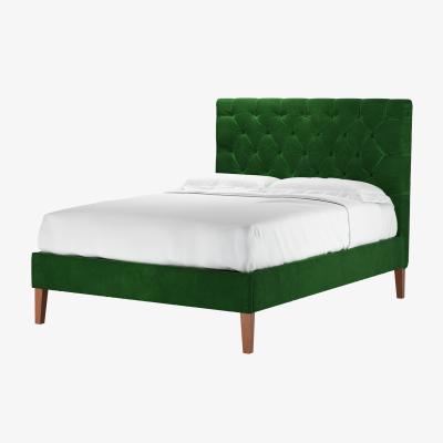 Sofa.com Rosalie 130cm Double Bed in Putting Green Aquaclean Clever Velvet