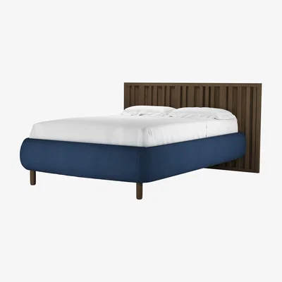 Sofa.com Florence Double Bed in Washed Indigo Easy Cotton