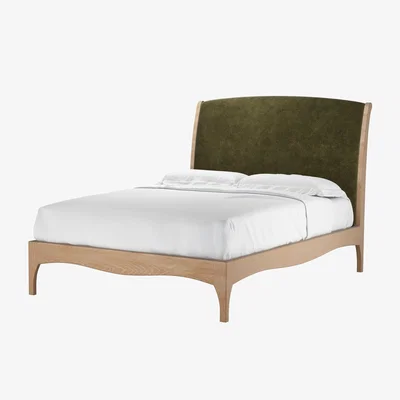 Sofa.com Emilia Double Bed in Juniper Aquaclean Clever Chenille