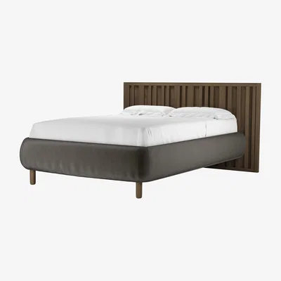 Sofa.com Florence Double Bed in Elephant Cotton Matt Velvet - sofa.com