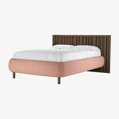 Sofa.com Florence Double Bed in Sakura Pink Organic Smart Cotton