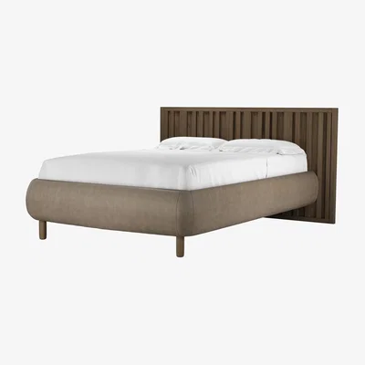 Sofa.com Florence Double Bed in Pewter Grain Leather - sofa.com
