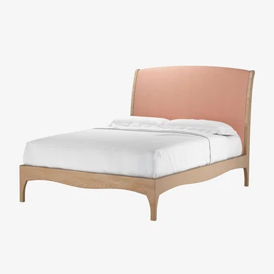 Sofa.com Emilia Double Bed in Sakura Pink Organic Smart Cotton