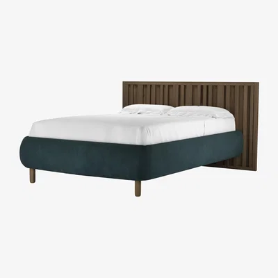 Sofa.com Florence Double Bed in Deep Forest Aquaclean Clever Velvet