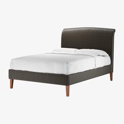 Sofa.com Thea Double Bed in Elephant Cotton Matt Velvet - sofa.com