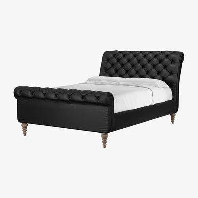 Sofa.com Knightsbridge Double Bed in Smoke Soft Leather - sofa.com