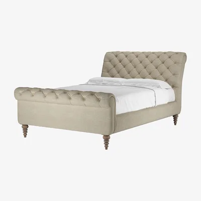 Sofa.com Knightsbridge Double Bed in Pampas Hygge Smart Linen