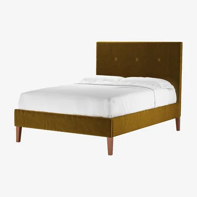 Sofa.com Avery 130cm Double Bed in Nefertiti Gold Cotton Matt Velvet - sofa.com