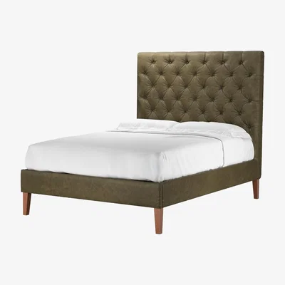 Sofa.com Rosalie 150cm Double Bed in Dark Moss Antique Leather - sofa.com