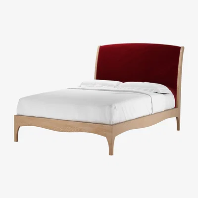 Sofa.com Emilia Double Bed in Claret Cotton Matt Velvet - sofa.com
