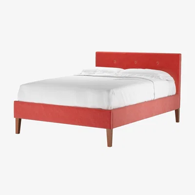 Sofa.com Avery 100cm Double Bed in Dusty Rose Cotton Matt Velvet