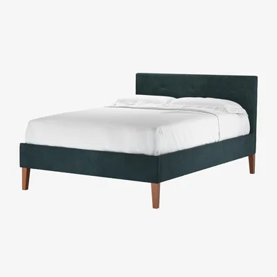 Sofa.com Avery 100cm Double Bed in Deep Forest Aquaclean Clever Velvet