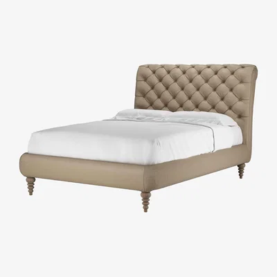 Sofa.com Knightsbridge (No Footboard) Double Bed in Coconut Soft Leather - sofa.com