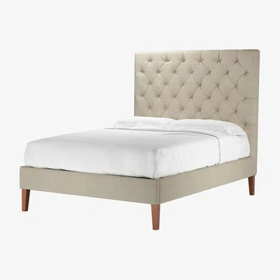Sofa.com Rosalie 150cm Double Bed in Pampas Hygge Smart Linen