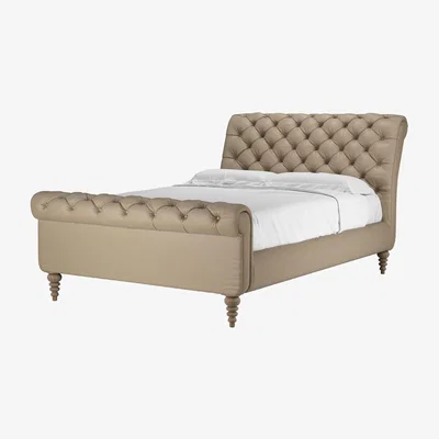 Sofa.com Knightsbridge Double Bed in Coconut Soft Leather - sofa.com