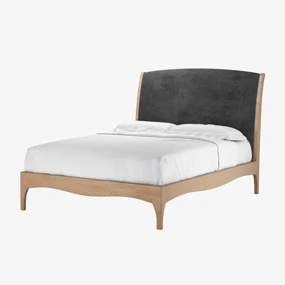 Sofa.com Emilia Double Bed in Raven Speckled Chenille