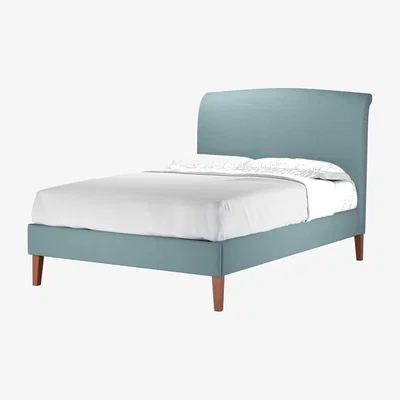 Sofa.com Perfectly Pristine Thea Double Bed in Lagoon Brushed Linen Cotton - sofa.com