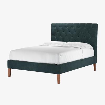Sofa.com Rosalie 130cm Double Bed in Deep Forest Aquaclean Clever Velvet