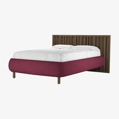 Sofa.com Florence Double Bed in Boysenberry Brushed Linen Cotton - sofa.com