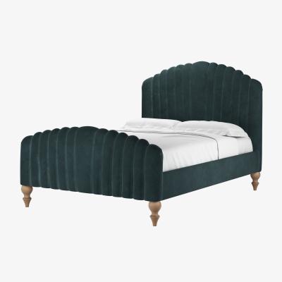 Sofa.com Bella Double Bed in Deep Forest Aquaclean Clever Velvet