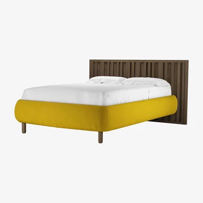 Sofa.com Florence Double Bed in Canary Cotton Matt Velvet - sofa.com