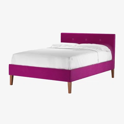 Sofa.com Avery 100cm Double Bed in Peony Cotton Matt Velvet