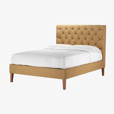 Sofa.com Rosalie 130cm Double Bed in Turmeric Powdered Leather - sofa.com
