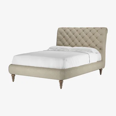 Sofa.com Knightsbridge Without Footboard Double Bed in Pampas Hygge Smart Linen