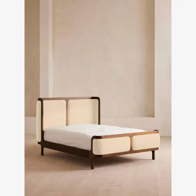 Soho Home Belsa Bed, Double, Velvet, Porcelain